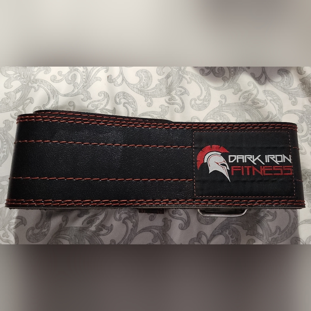 Dark Iron Black and Red Men's Lifting Fitness Belt. Brand New - Never Used.